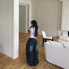 ユニークプリントクロップドTシャツ WHITE