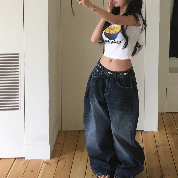 ユニークプリントクロップドTシャツ WHITE