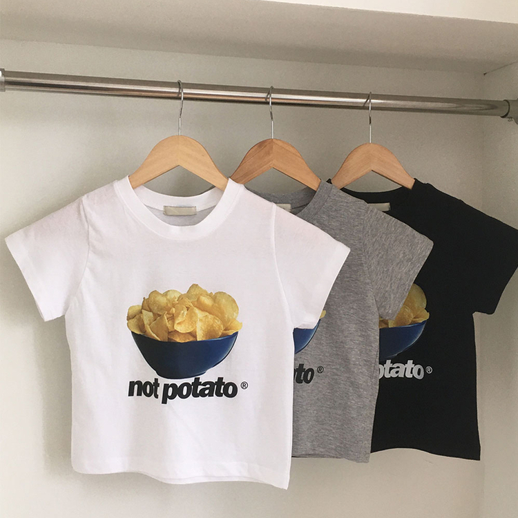 ユニークプリントクロップドTシャツ