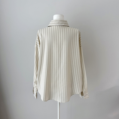 ストライプパステルポケット長袖シャツ