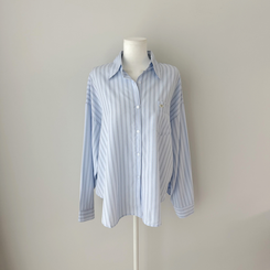 ストライプパステルポケット長袖シャツ