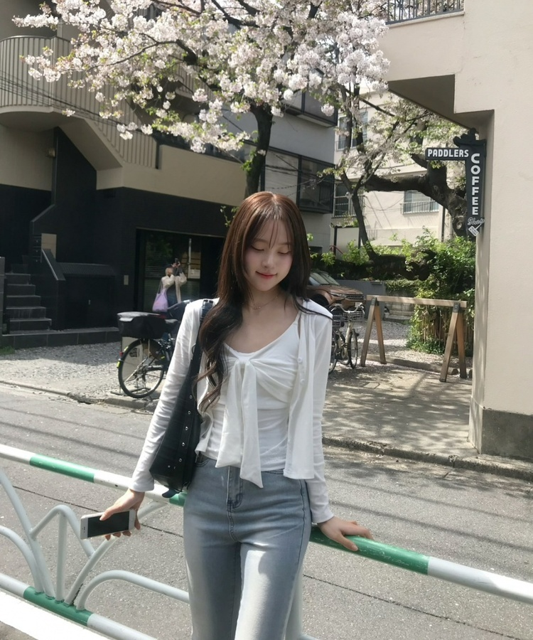 【SET】リボンフリルキャミソール＋カーディガン IVORY