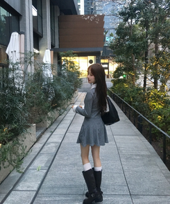 クラシックレイヤードミニワンピース GRAY