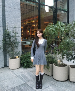 クラシックレイヤードミニワンピース GRAY