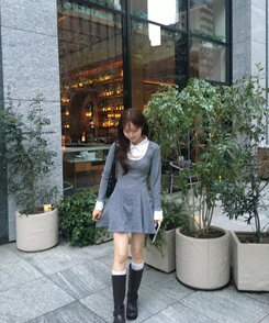 クラシックレイヤードミニワンピース GRAY