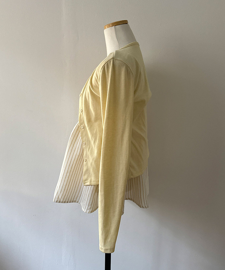 포코 소다 스트라이프 나시 가디건 투피스 세트