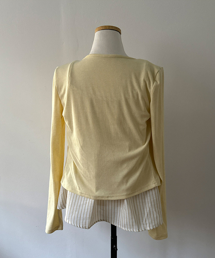 포코 소다 스트라이프 나시 가디건 투피스 세트