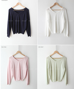 デイリーVネックニット(5color)