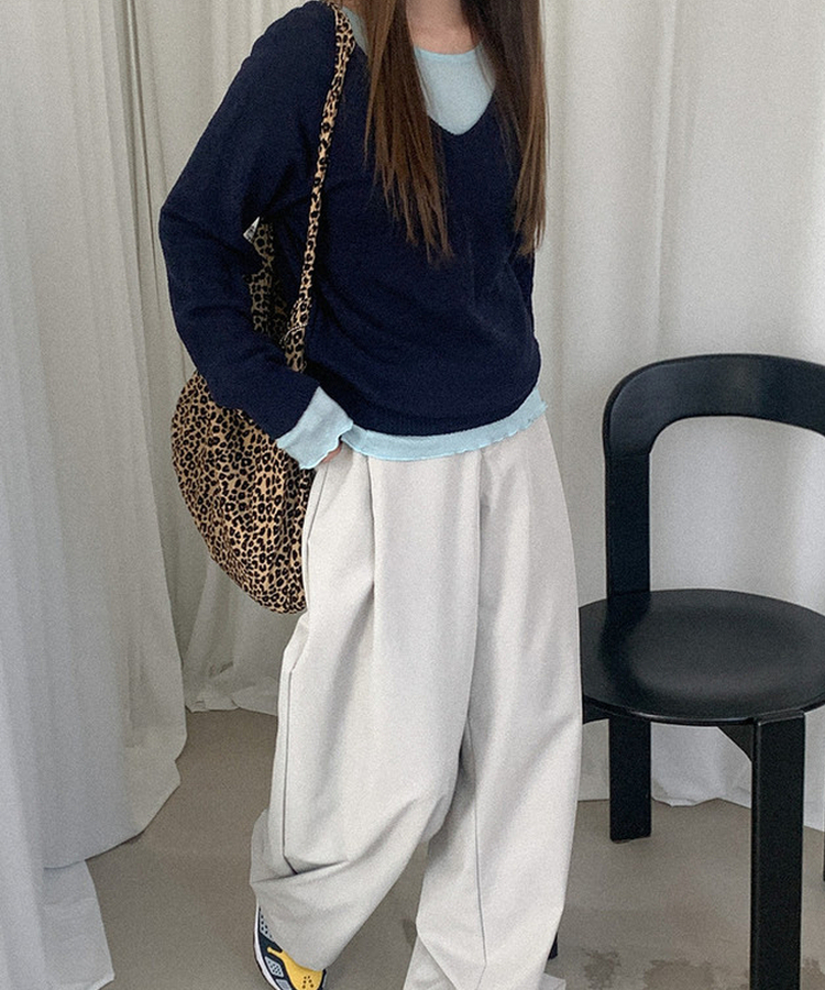 デイリーVネックニット(5color) NAVY