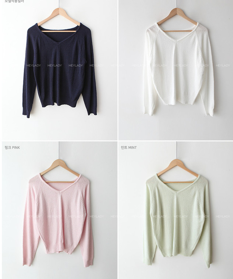 デイリーVネックニット(5color)