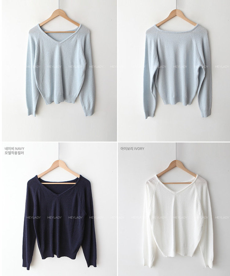 デイリーVネックニット(5color)
