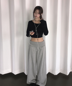 折り返しローワイドトレーニングパンツ Merange Gray