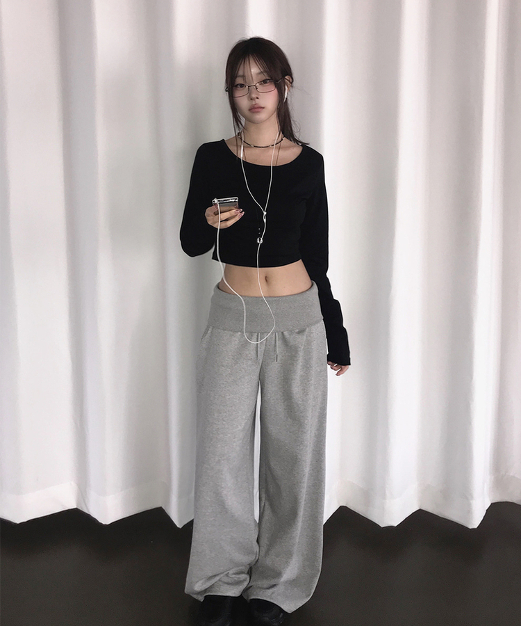 折り返しローワイドトレーニングパンツ Merange Gray