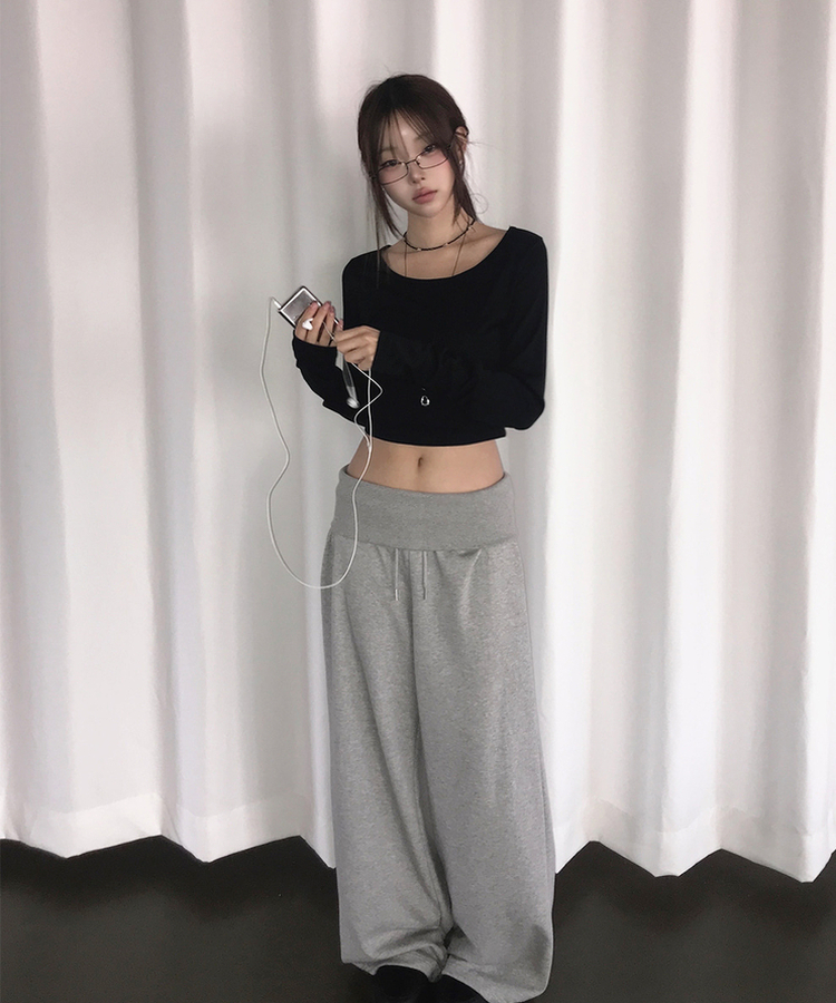 折り返しローワイドトレーニングパンツ Merange Gray