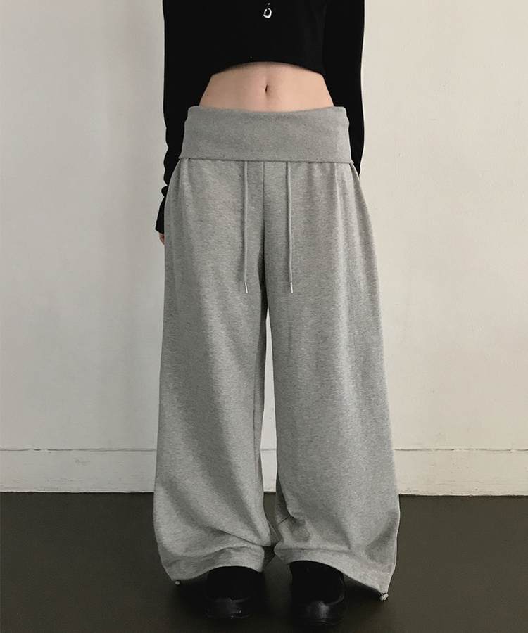 折り返しローワイドトレーニングパンツ Merange Gray