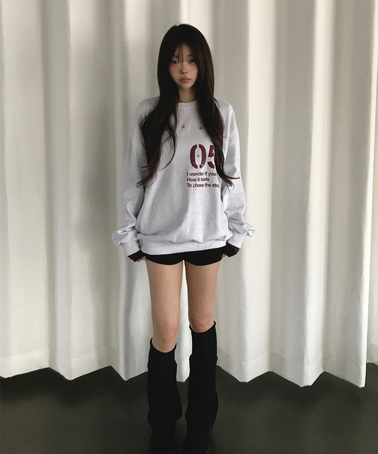 ナンバープリントスウェット Merange White