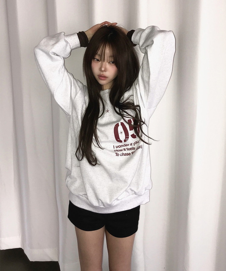 ナンバープリントスウェット Merange White