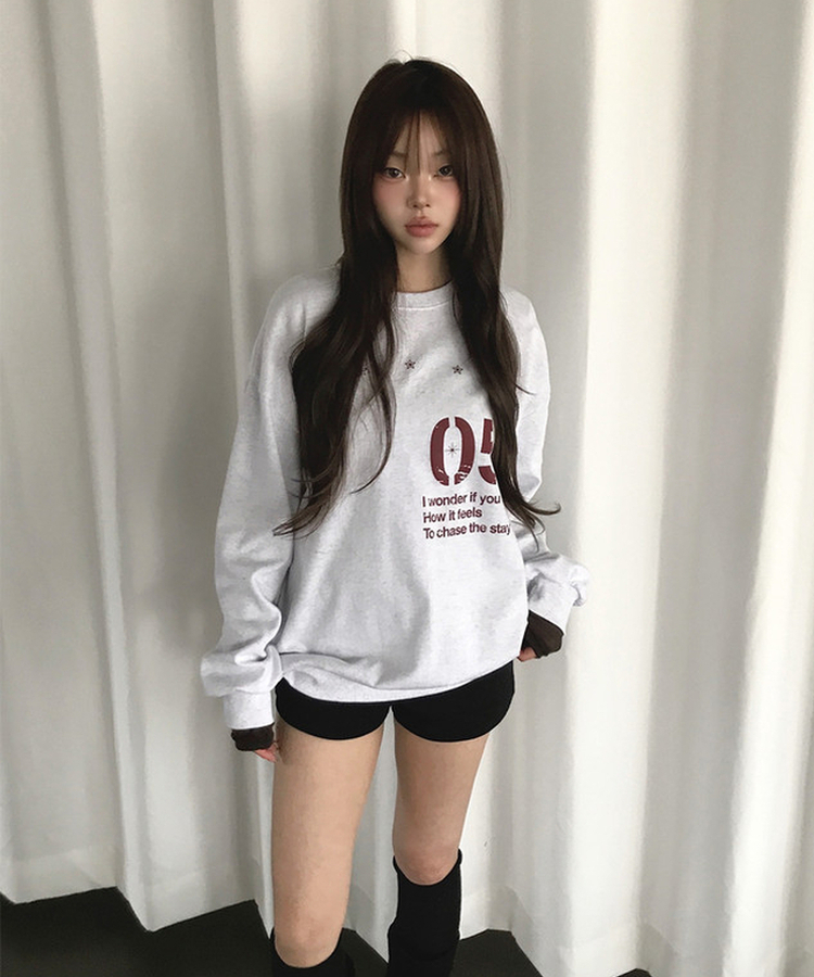 ナンバープリントスウェット Merange White