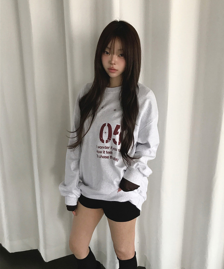 ナンバープリントスウェット Merange White