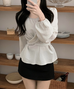 バックリボンツイストラップブラウス MINT