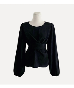 バックリボンツイストラップブラウス