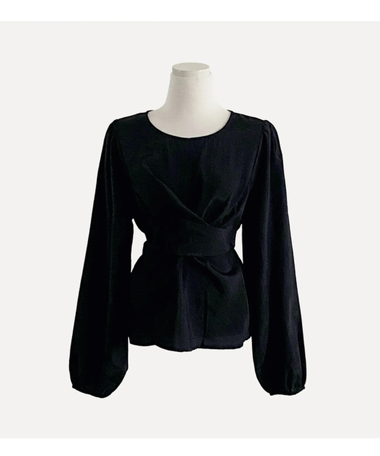 バックリボンツイストラップブラウス