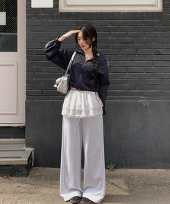 【キーリング付き】シアリングリボンショルダーバッグ SILVER