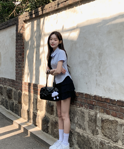 【キーリング付き】シアリングリボンショルダーバッグ BLACK