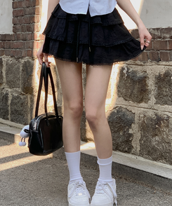 【キーリング付き】シアリングリボンショルダーバッグ BLACK