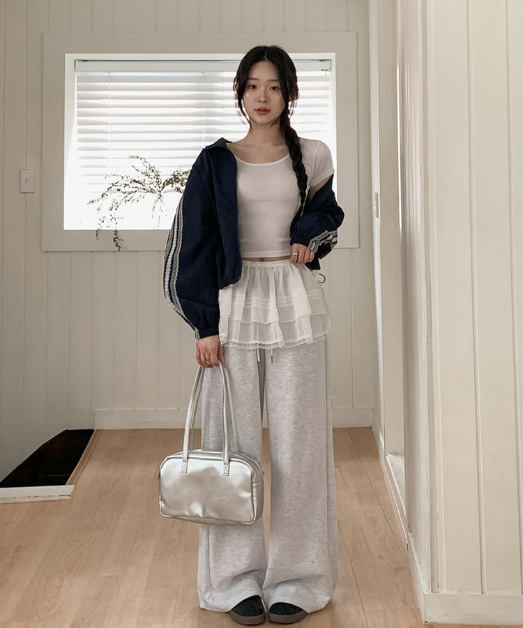 【キーリング付き】シアリングリボンショルダーバッグ SILVER