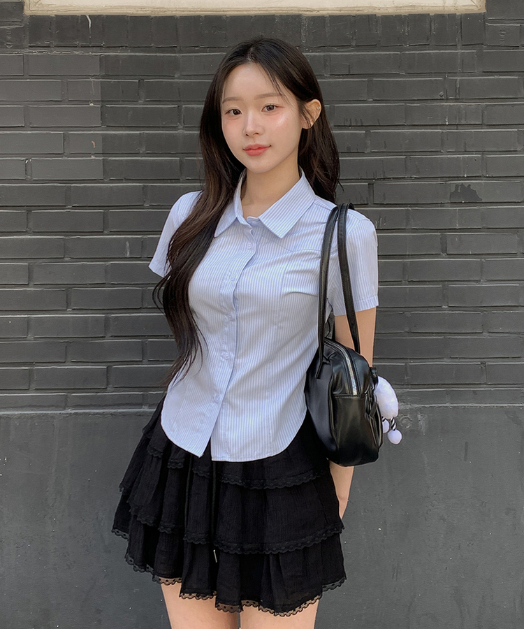 【キーリング付き】シアリングリボンショルダーバッグ BLACK