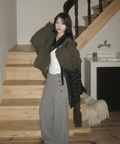 ドットフリルショルダークロスバッグ BLACK