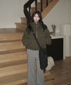 ドットフリルショルダークロスバッグ BLACK