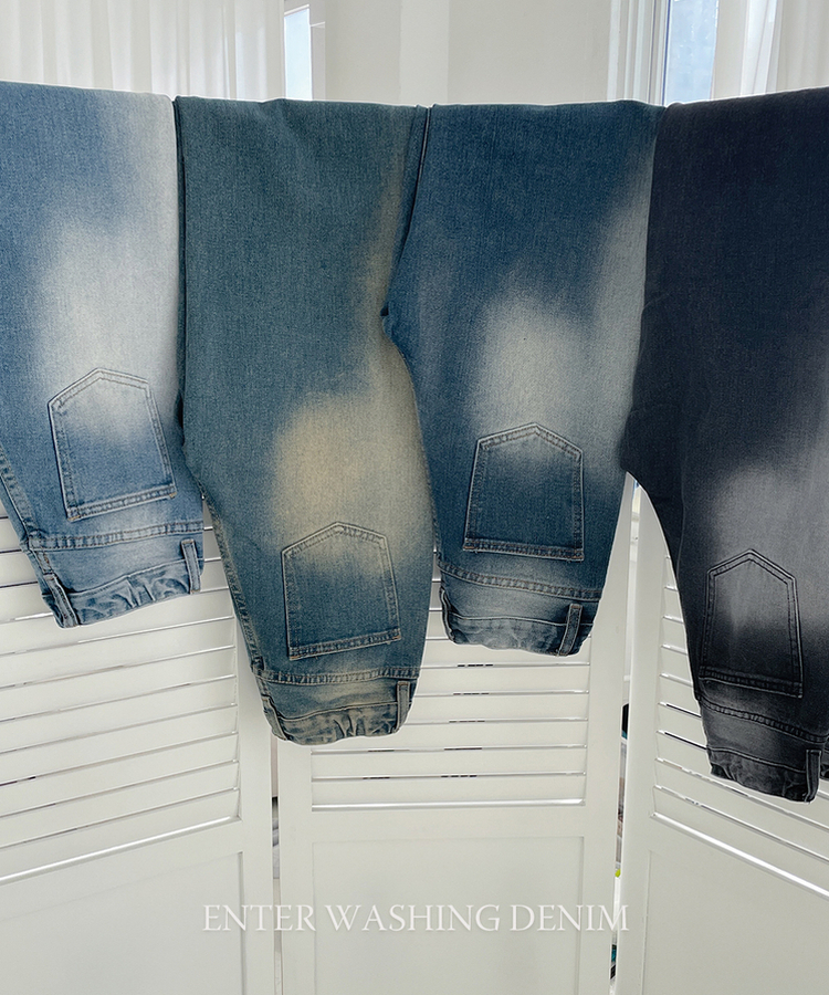 【丈別】ウォッシングワイドデニムパンツ