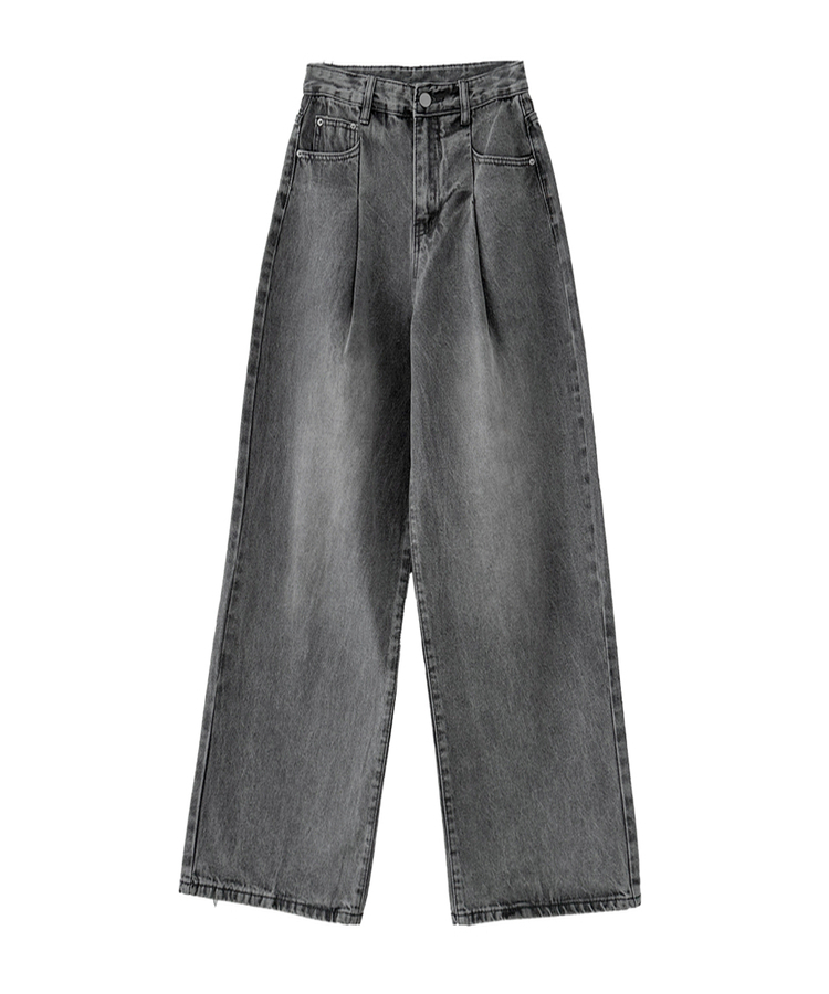 ピンテックハイウエストデニムパンツ