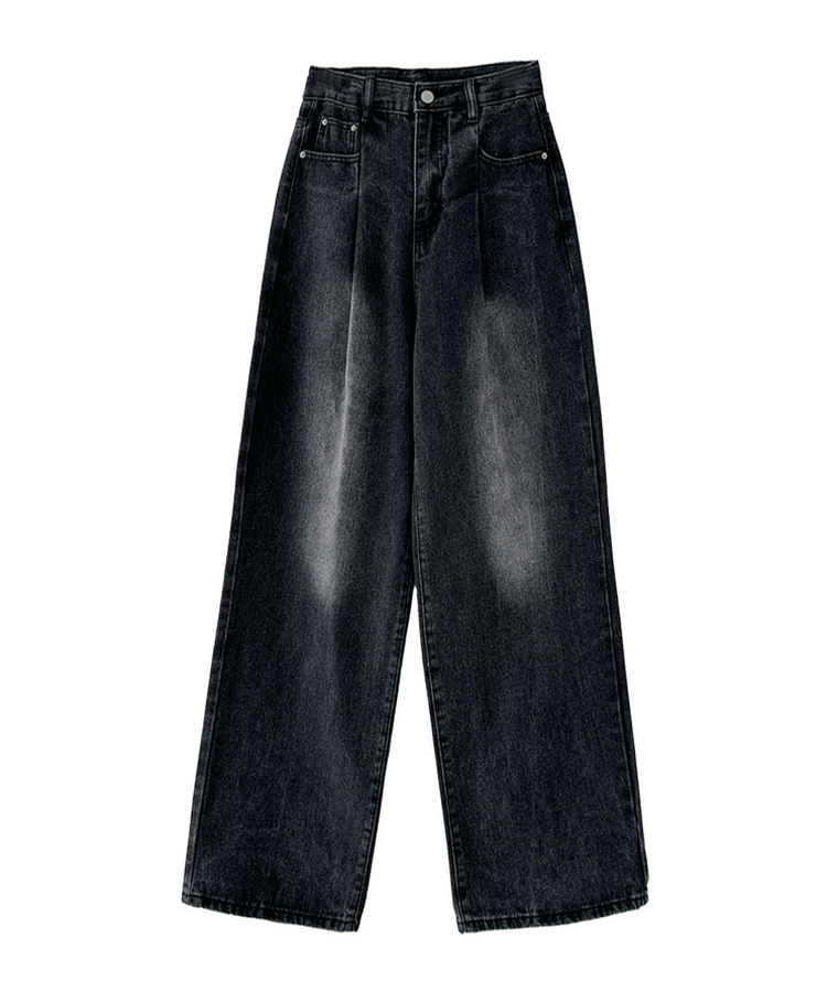 ピンテックハイウエストデニムパンツ