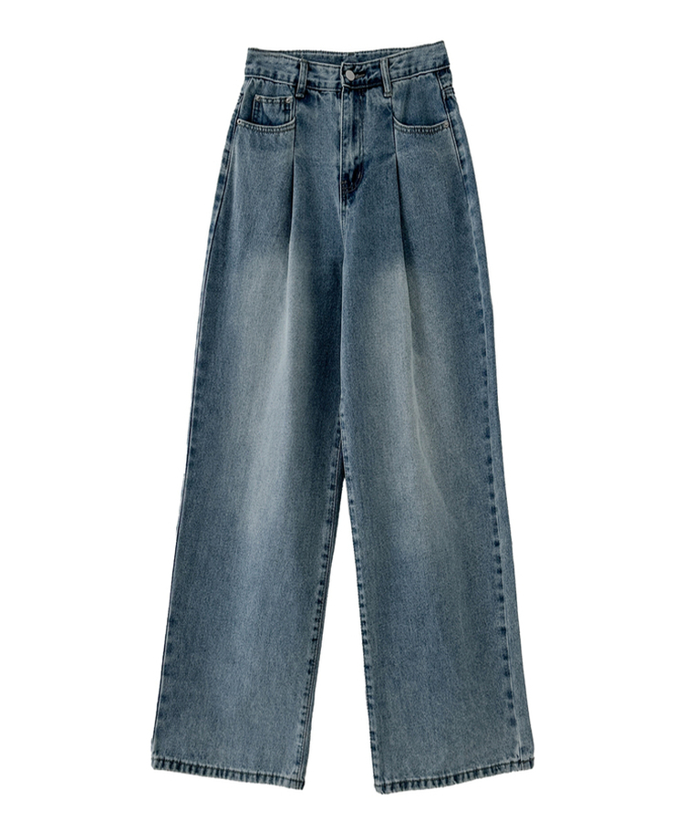 ピンテックハイウエストデニムパンツ