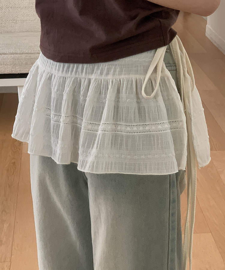 裾ボタンビンテージワイドデニム LIGHT DENIM