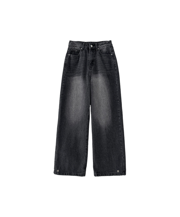 裾ボタンビンテージワイドデニム