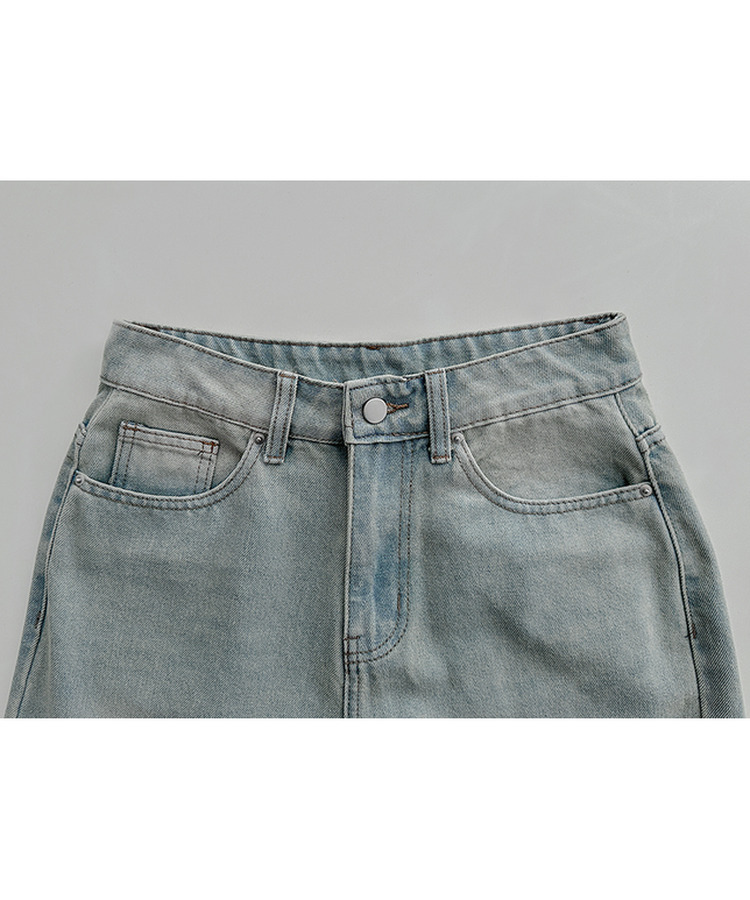 裾ボタンビンテージワイドデニム