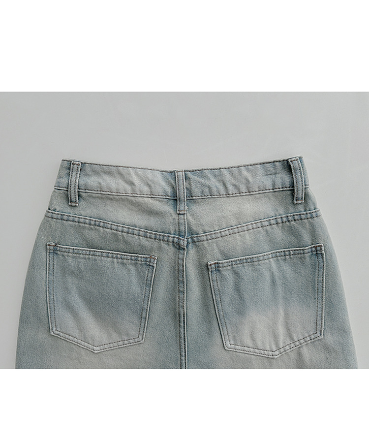 裾ボタンビンテージワイドデニム
