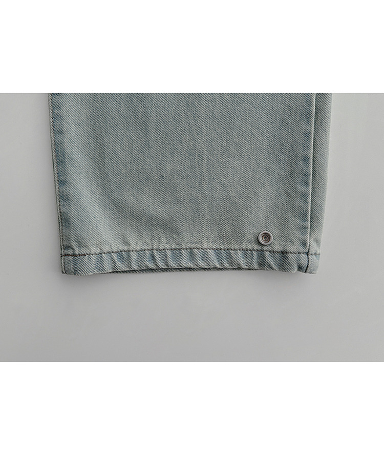 裾ボタンビンテージワイドデニム