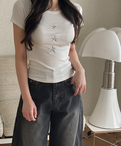 【丈別】スリットラインワイドロングデニム BLACK DENIM