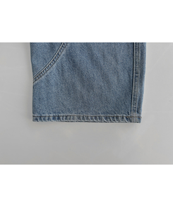 【丈別】スリットラインワイドロングデニム