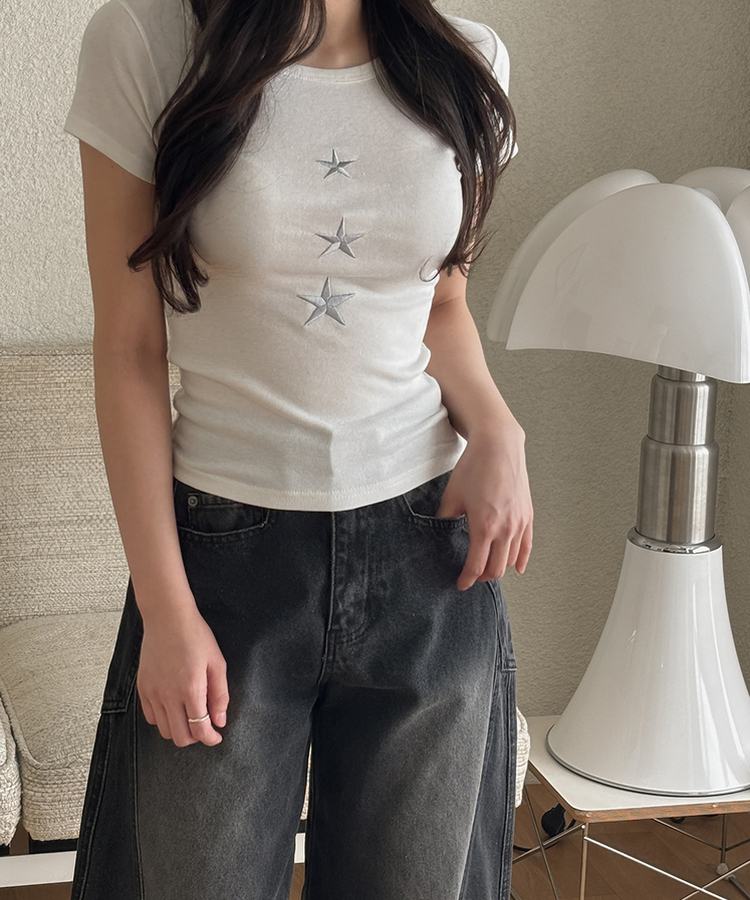 【丈別】スリットラインワイドロングデニム BLACK DENIM