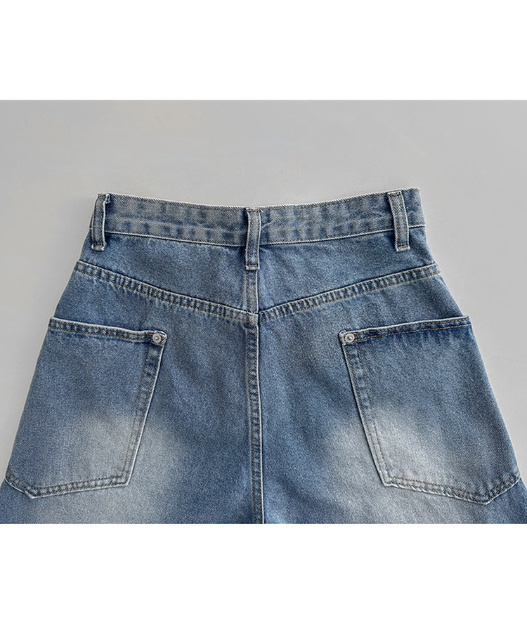 【丈別】スリットラインワイドロングデニム