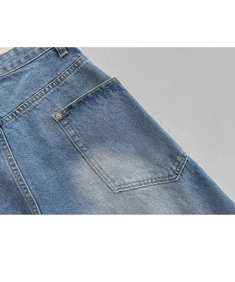 【丈別】スリットラインワイドロングデニム