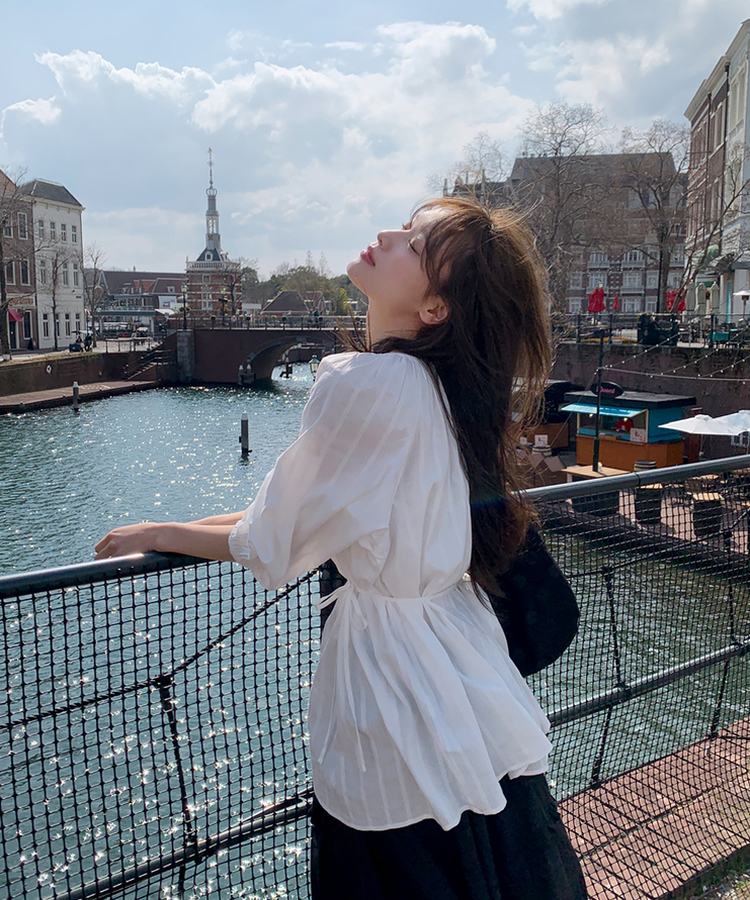 アンバランスフリルロングスカート BLACK