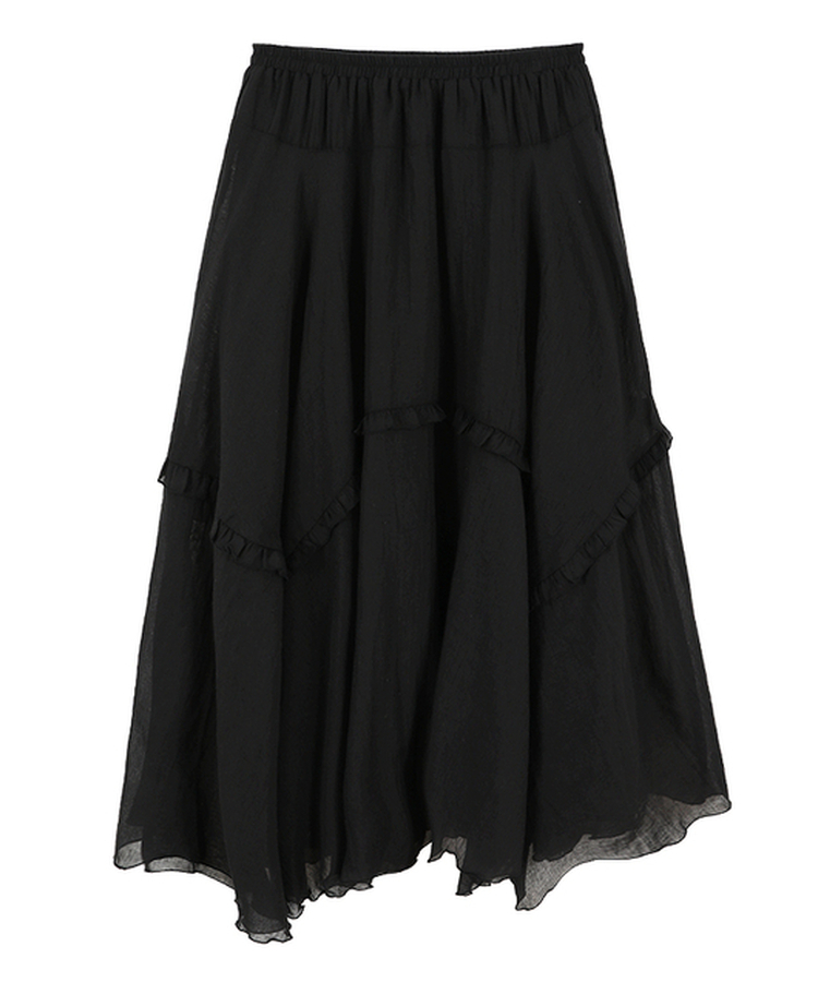 アンバランスフリルロングスカート