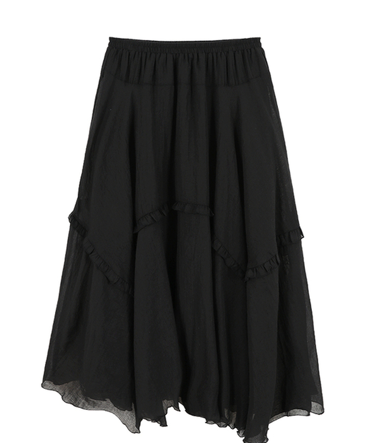 アンバランスフリルロングスカート
